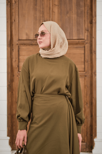 Bronş Detay Çıkarılabilir Pelerinli Takım Haki Yeşil