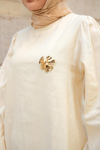 Broş Detay Jennıfer Takım Krem