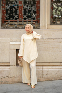 Broş Detay Jennıfer Takım Krem