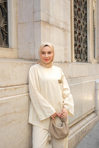 Broş Detay Jennıfer Takım Krem