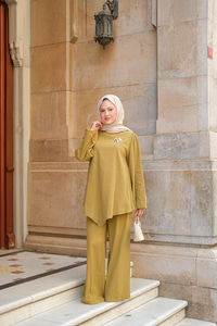 Broş Detay Jennıfer Takım Yağ Yeşil