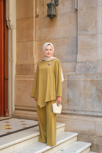 Broş Detay Jennıfer Takım Yağ Yeşil