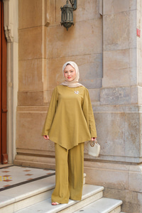 Broş Detay Jennıfer Takım Yağ Yeşil