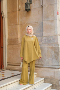 Broş Detay Jennıfer Takım Yağ Yeşil