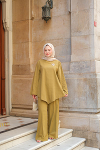 Broş Detay Jennıfer Takım Yağ Yeşil