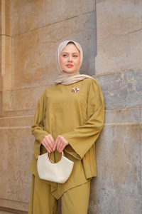 Broş Detay Jennıfer Takım Yağ Yeşil