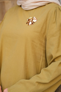 Broş Detay Jennıfer Takım Yağ Yeşil