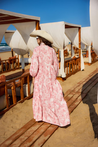 Bulut Desen Elbise Pembe