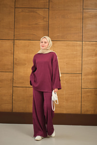 Bürümcük Desen Takım Bordo