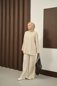 Bürümcük Desen Takım Krem