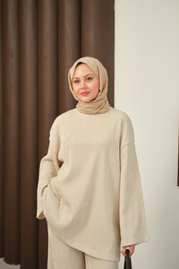 Bürümcük Desen Takım Krem