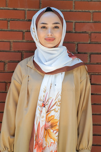 Uygun Fiyatlı BUYUK CICEK DESEN SAL KAHVERENGI | Loccomoda.com 