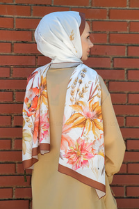 Uygun Fiyatlı BUYUK CICEK DESEN SAL KAHVERENGI | Loccomoda.com 