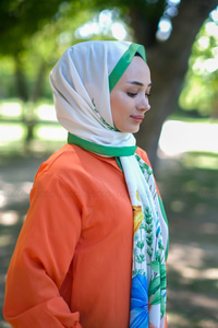 Uygun Fiyatlı BUYUK CICEK DESEN SAL YESIL | Loccomoda.com 