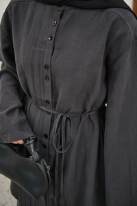 Büzgü Detay Bel Bağlamalı Takım Antrasit