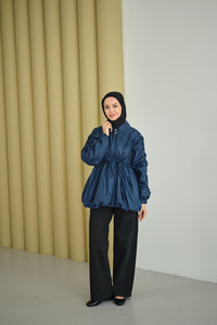 Büzgü Detay Paraşüt Ceket Lacivert