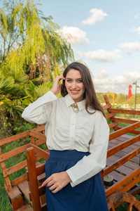 Büzgü Detay Poplin Gömlek Beyaz