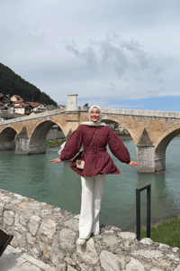 Büzgü Detaylı Vual Gömlek Bordo