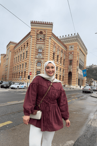 Büzgü Detaylı Vual Gömlek Bordo