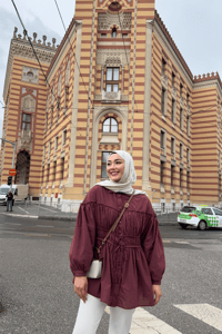 Büzgü Detaylı Vual Gömlek Bordo