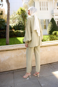 Büzgülü Cupra Tencele Takım Küf Yeşil