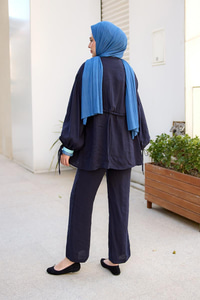 Büzgülü Cupra Tencele Takım Lacivert