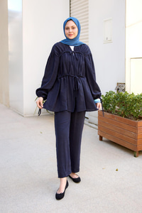 Büzgülü Cupra Tencele Takım Lacivert