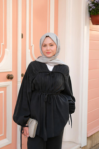 Büzgülü Cupra Tencele Takım Siyah