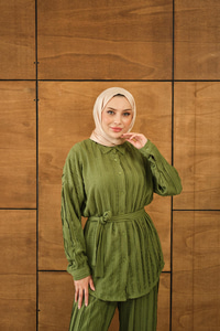 Büzgülü İkili Takım Yeşil