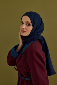 Candy Desen Şal Lacivert