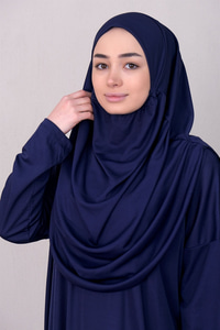 CANTALI TEK PARCA NAMAZ ELBISESI Lacivert