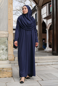 CANTALI TEK PARCA NAMAZ ELBISESI  Lacivert