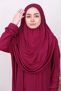 CANTALI TEK PARCA NAMAZ ELBISESI Mürdüm