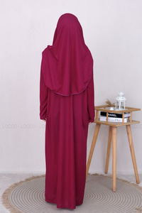 CANTALI TEK PARCA NAMAZ ELBISESI Mürdüm