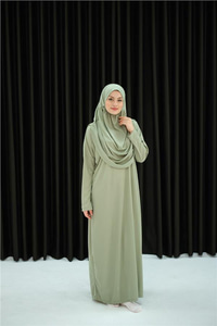 CANTALI TEK PARCA NAMAZ ELBISESI Su Yeşil