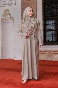 CANTALI TEK PARCA NAMAZ ELBISESI  Taş