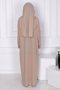 CANTALI TEK PARCA NAMAZ ELBISESI Taş