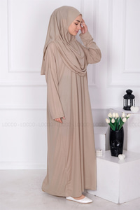 CANTALI TEK PARCA NAMAZ ELBISESI Taş