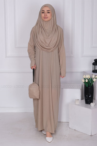 CANTALI TEK PARCA NAMAZ ELBISESI Taş