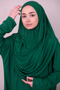 CANTALI TEK PARCA NAMAZ ELBISESI Zümrüt Yeşil