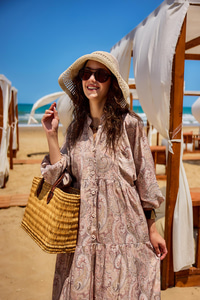 Cassime Desenli Elbise Vizon