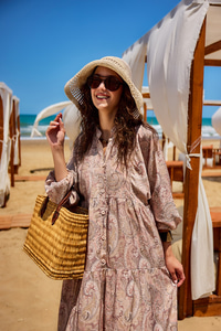 Cassime Desenli Elbise Vizon