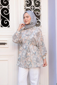 Cassime Desenli Gömlek Petrol Mavi