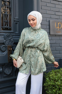 Cassime Saten Gömlek Fıstık Yeşil