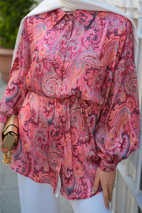 Cassime Saten Gömlek Fuşya