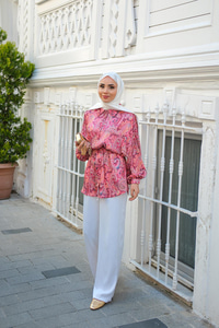 Cassime Saten Gömlek Fuşya