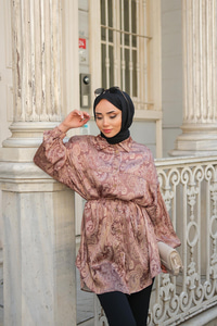 Cassime Saten Gömlek Kahverengi