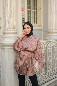 Cassime Saten Gömlek Kahverengi