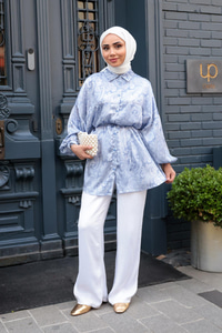 Cassime Saten Gömlek Mavi