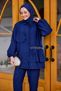 Cebi Taş Detaylı Takım Lacivert